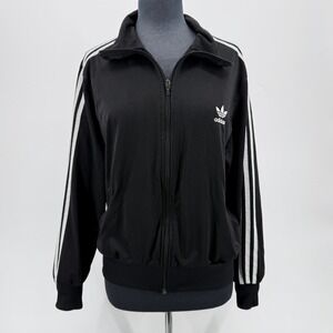 Adidas Originals XL Vintage Cropped Black White Trefoil 3 Stripe Track Jacket